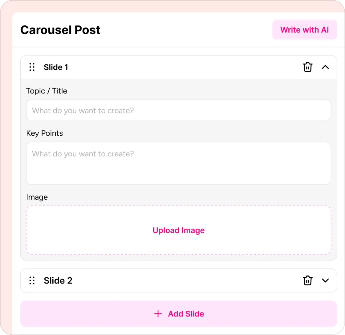 Free-form carousel builder