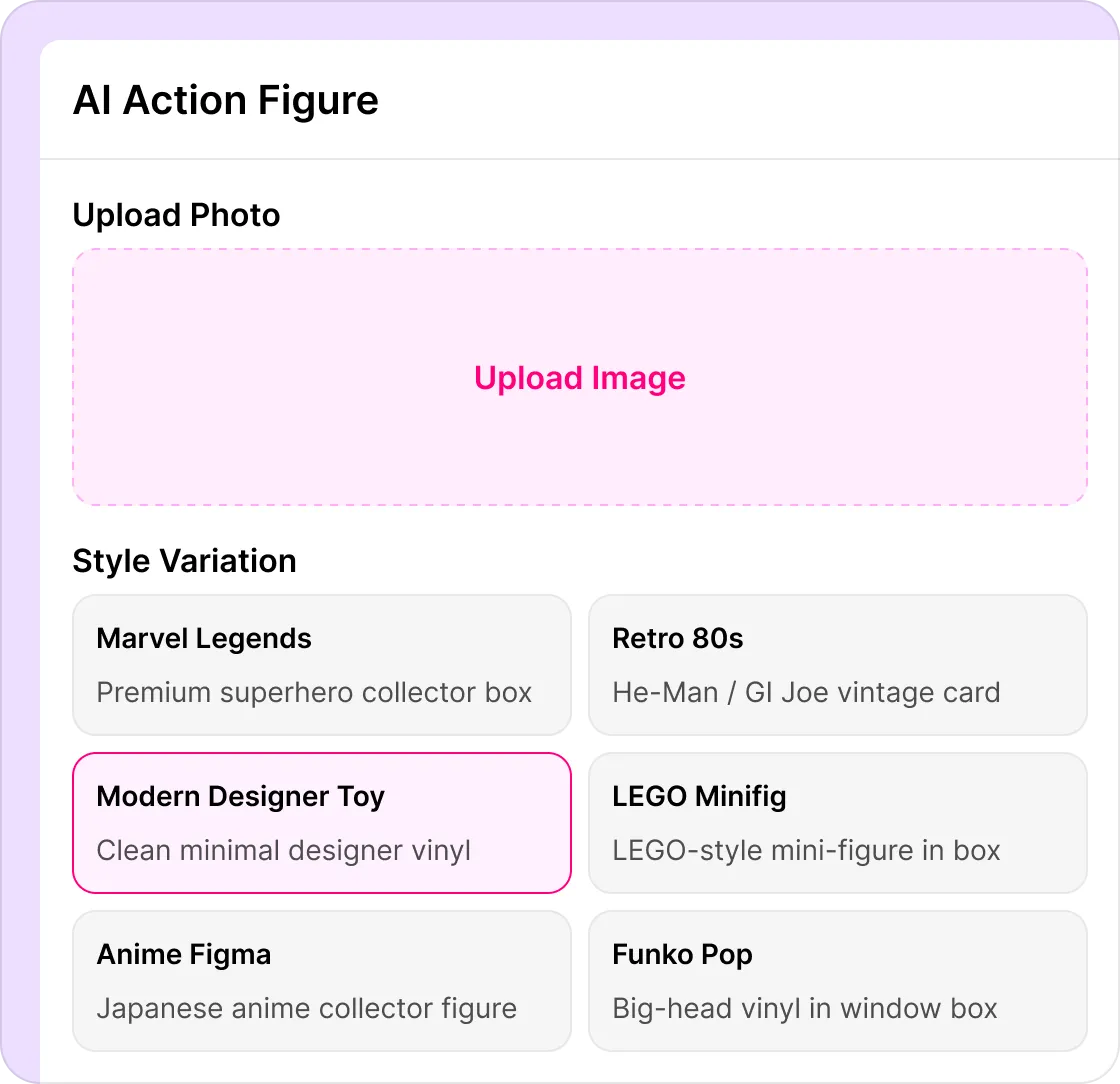 AI Photo to Cartoon form preview