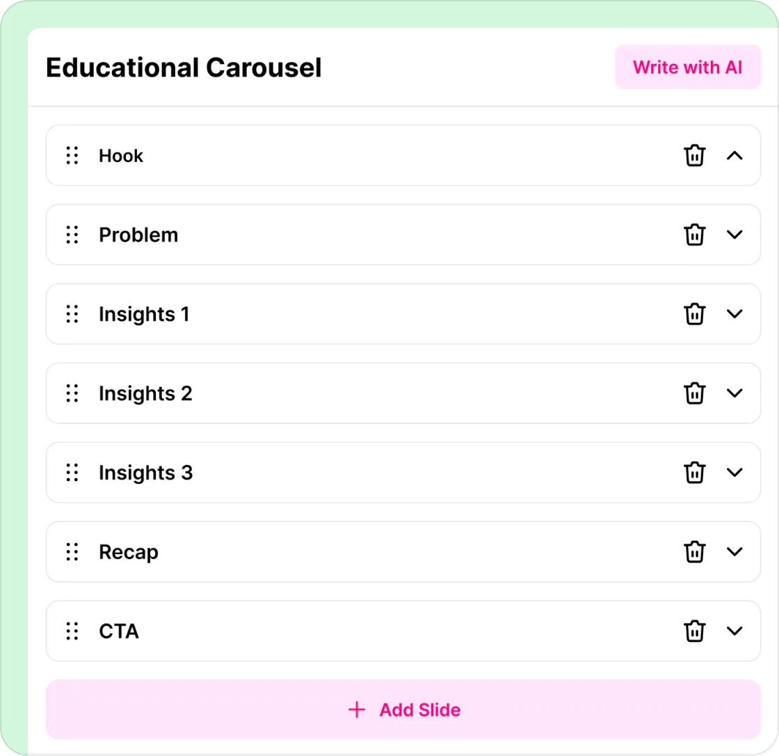 Educational carousel format