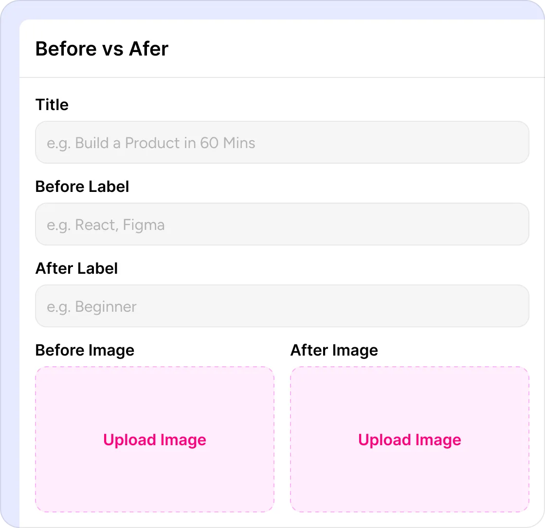 Before vs After thumbnail form preview