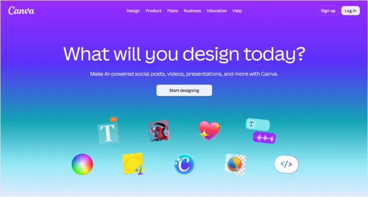 Canva homepage design editor used to build social media carousels manually