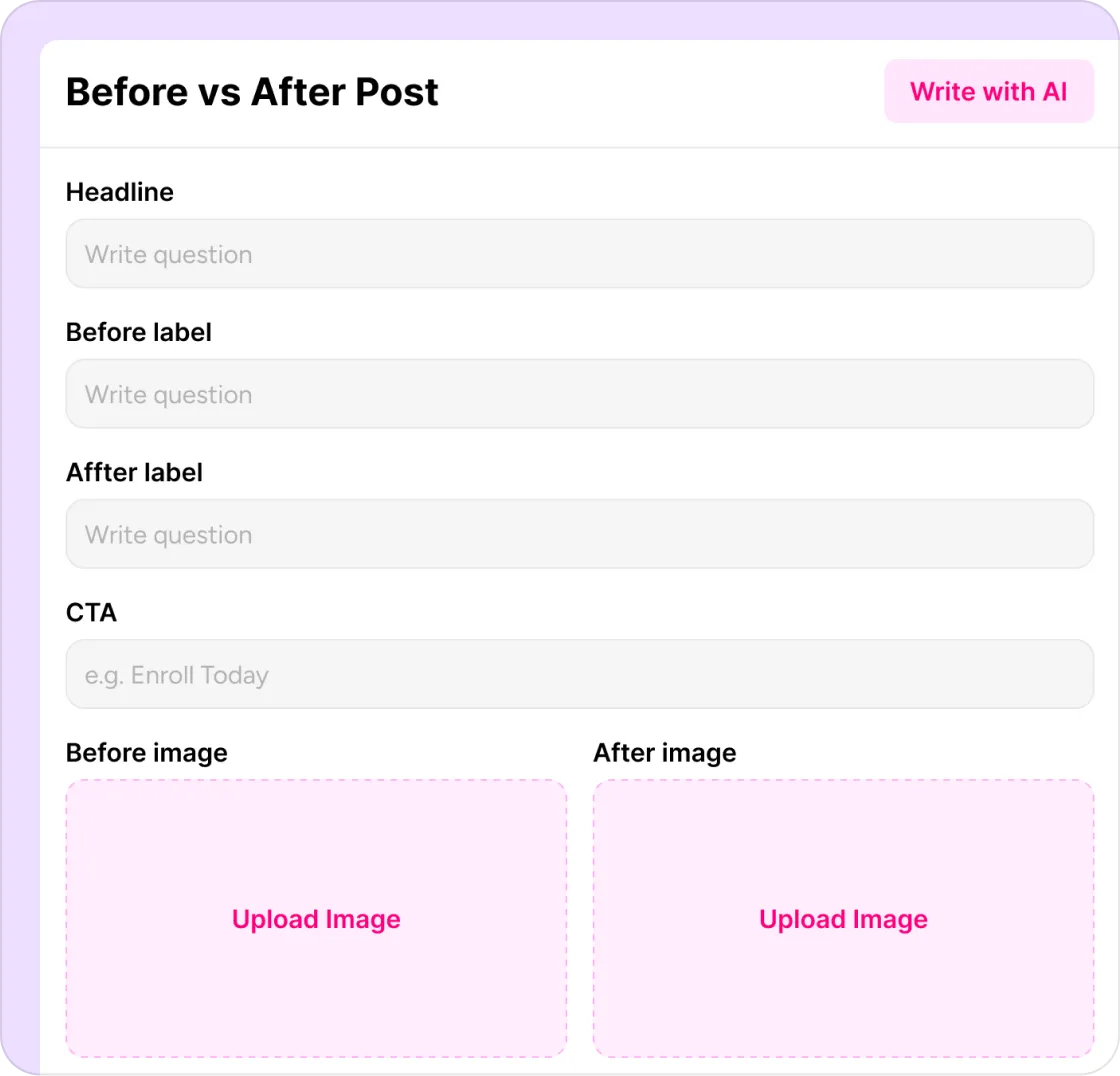 Before vs after post format