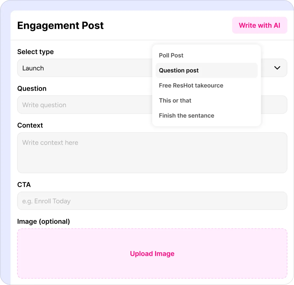 Engagement post format